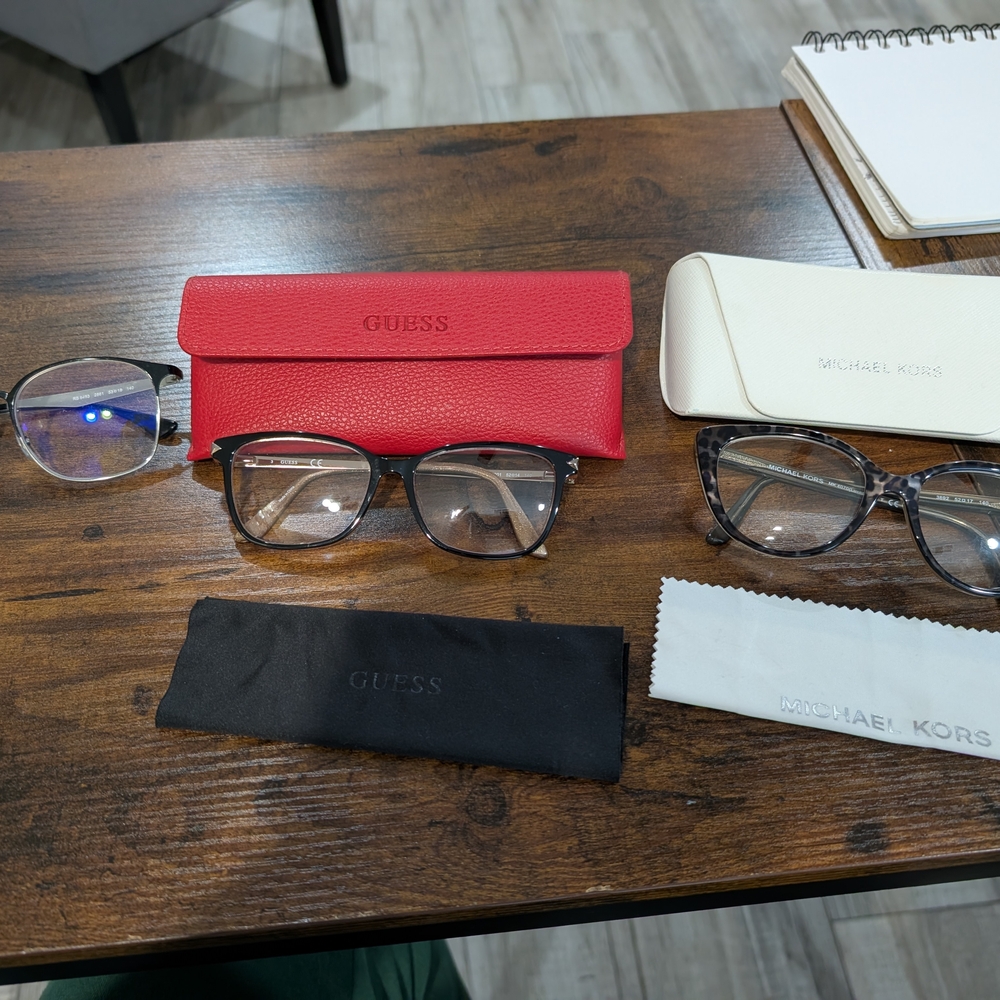 3 Designer Eyeglass Frames Lot (Ray-Ban, Michael Kors, Guess) - Picture 1 of 7